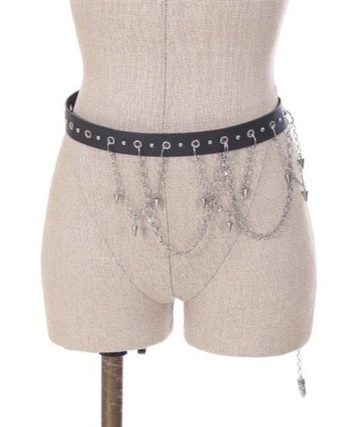 axes femme POETIQUE(アクシーズファムポエティック)の「シルバー・ブレットベルト(ベルト・レディース・グレー/ブラック・FREE)」の20枚目の写真