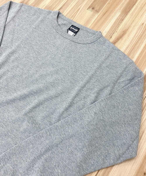 Schott(ショット)の「HONEYCOMB WAFFLE T-SHIRT(Tシャツ/カットソー・メンズ・ブラック/グレー/ホワイト・XL/L/XXL/M)」の10枚目の写真