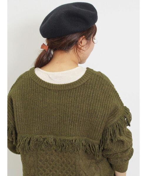 Samansa Mos2（サマンサ モスモス）の「フリンジ前後2WAYニット（カーディガン/ボレロ・レディース・ブルー/チャコールグレー/カーキ/ベージュ・F）」の21枚目の写真