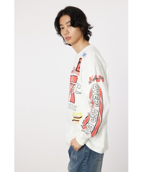 RODEO CROWNS WIDE BOWL（ロデオクラウンズワイドボウル）の「レーシング ロングスリーブTシャツ（Tシャツ/カットソー・メンズ・オフホワイト/ブラック・MEDIUM/LARGE）」の7枚目の写真