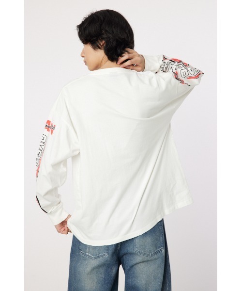 RODEO CROWNS WIDE BOWL（ロデオクラウンズワイドボウル）の「レーシング ロングスリーブTシャツ（Tシャツ/カットソー・メンズ・オフホワイト/ブラック・MEDIUM/LARGE）」の4枚目の写真