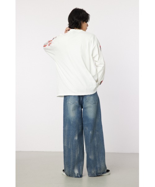 RODEO CROWNS WIDE BOWL（ロデオクラウンズワイドボウル）の「レーシング ロングスリーブTシャツ（Tシャツ/カットソー・メンズ・オフホワイト/ブラック・MEDIUM/LARGE）」の6枚目の写真