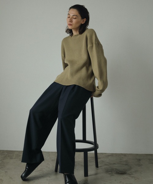 anuke(アンヌーク)の「Rib Over Knit(ニット/セーター・レディース・ブラック/オリーブ/ブルー系その他・FREE)」の9枚目の写真