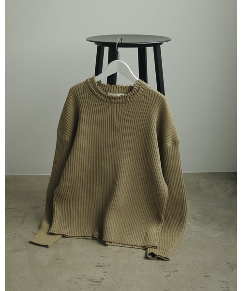 anuke(アンヌーク)の「Rib Over Knit(ニット/セーター・レディース・ブラック/オリーブ/ブルー系その他・FREE)」の17枚目の写真