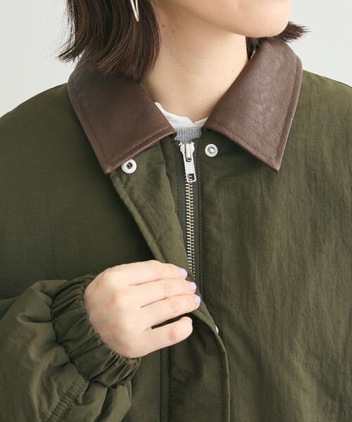 【セール】・ELENCARE DUE フェイクレザーエリブルゾン（ブルゾン）｜ELENCARE DUE（エレンカーレデュエ）