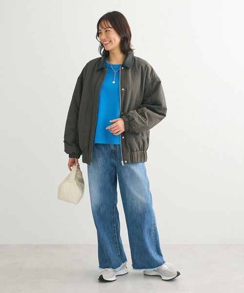 【セール】・ELENCARE DUE フェイクレザーエリブルゾン（ブルゾン）｜ELENCARE DUE（エレンカーレデュエ）