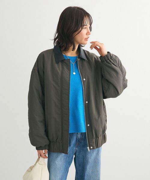 【セール】・ELENCARE DUE フェイクレザーエリブルゾン（ブルゾン）｜ELENCARE DUE（エレンカーレデュエ）