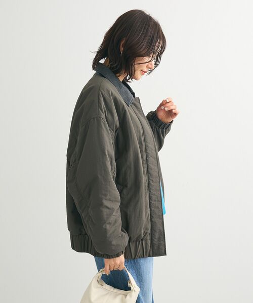 【セール】・ELENCARE DUE フェイクレザーエリブルゾン（ブルゾン）｜ELENCARE DUE（エレンカーレデュエ）