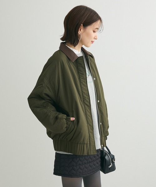 ELENCARE DUE（エレンカーレデュエ）の「・ELENCARE DUE フェイクレザーエリブルゾン（ブルゾン・レディース・カーキ/チャコールグレー・FREE）」の8枚目の写真