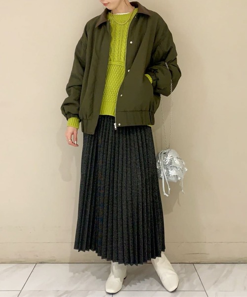 【セール】・ELENCARE DUE フェイクレザーエリブルゾン（ブルゾン）｜ELENCARE DUE（エレンカーレデュエ）