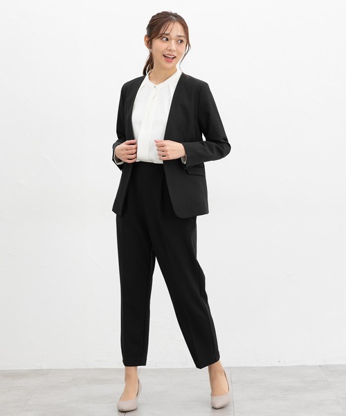 Honeys（ハニーズ）の「バンドカラーブラウス（シャツ/ブラウス・レディース・ネイビー/ホワイト/ブルー/ホワイト×ブルー・M/LL/L/3L/S）」の6枚目の写真