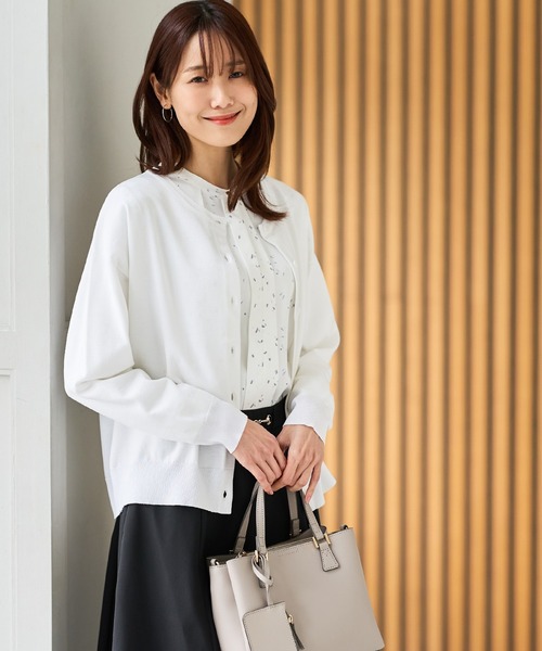 Honeys（ハニーズ）の「バンドカラーブラウス（シャツ/ブラウス・レディース・ネイビー/ホワイト/ブルー/ホワイト×ブルー・M/LL/L/3L/S）」の11枚目の写真