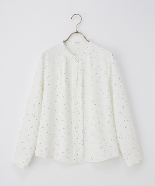 Honeys（ハニーズ）の「バンドカラーブラウス（シャツ/ブラウス・レディース・ネイビー/ホワイト/ブルー/ホワイト×ブルー・M/LL/L/3L/S）」の19枚目の写真