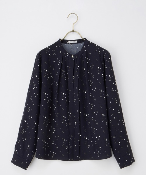 Honeys（ハニーズ）の「バンドカラーブラウス（シャツ/ブラウス・レディース・ネイビー/ホワイト/ブルー/ホワイト×ブルー・M/LL/L/3L/S）」の21枚目の写真