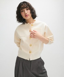 ADAM ET ROPE' | 【サステナブル】カラー付きカーディガン(カーディガン/ボレロ)