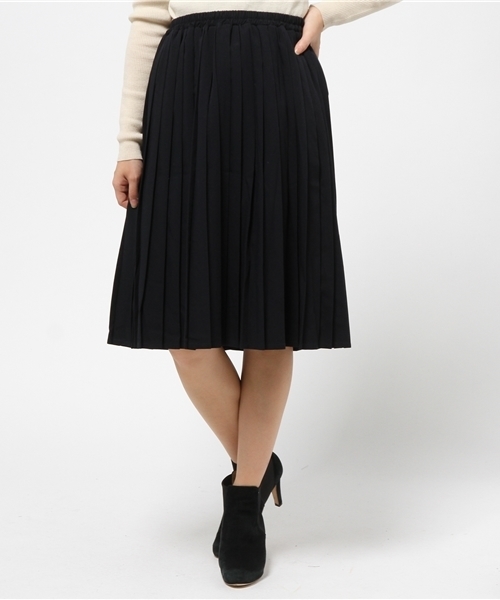 earth music&ecology（アースミュージックアンドエコロジー）の「プリーツスカート（スカート・レディース・キャメル/カーキ/ネイビー/グレー・MEDIUM/SMALL）」の3枚目の写真