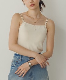 【WEB限定/別注】アジャスター調整可能 カップ付きダブルストラップキャミソール