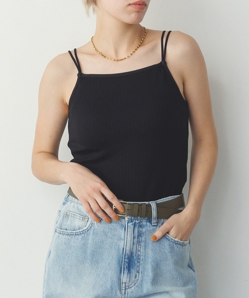 hunch(ハンチ)の「【WEB限定/別注】アジャスター調整可能 カップ付きダブルストラップキャミソール(キャミソール・レディース・アイボリー/ブラック/グレー・FREE)」の11枚目の写真