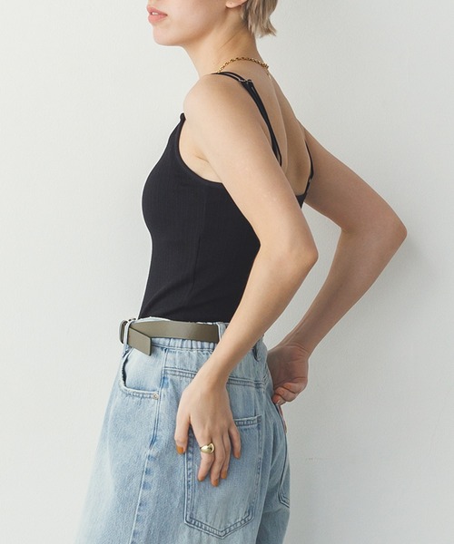 hunch(ハンチ)の「【WEB限定/別注】アジャスター調整可能 カップ付きダブルストラップキャミソール(キャミソール・レディース・アイボリー/ブラック/グレー・FREE)」の12枚目の写真