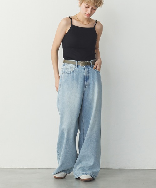 hunch(ハンチ)の「【WEB限定/別注】アジャスター調整可能 カップ付きダブルストラップキャミソール(キャミソール・レディース・アイボリー/ブラック/グレー・FREE)」の19枚目の写真