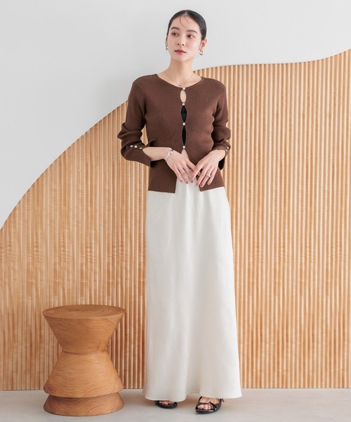 LOWRYS FARM（ローリーズファーム）の「コンパクトニットカーディガン 289298（ニット/セーター・レディース・ホワイト/ブラック/ブラウン・FREE）」の12枚目の写真