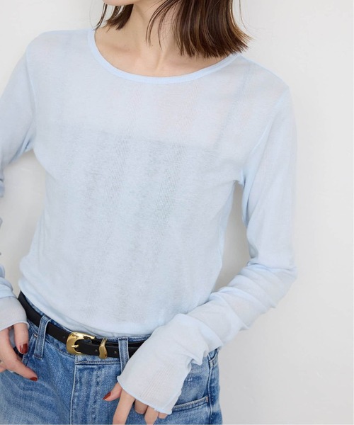 MILLER（ミラー）の「《追加4》miller/ミラー SLOBE別注 SHEER RIB クルーネック（Tシャツ/カットソー・レディース・ホワイト/アイボリー/スカイブルー・FREE）」の8枚目の写真