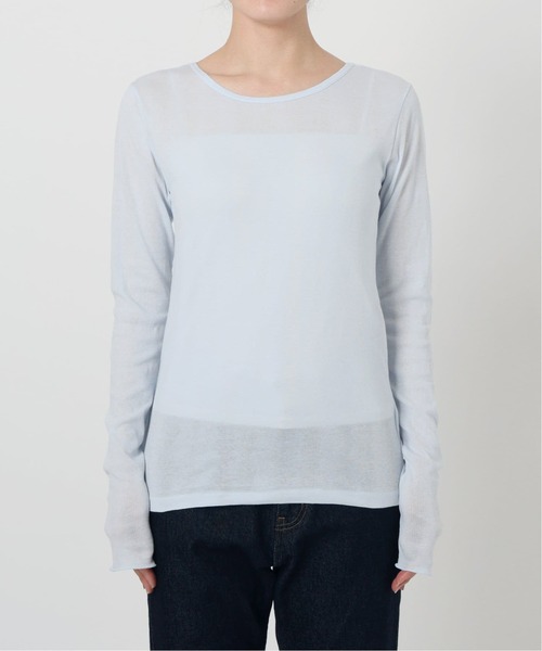 SLOBE IENA - 新品　SLOBE IENA MILLER 別注クルーネック カットソー ピンク 追加》miller/ミラー SLOBE別注 SHEER RIB クルーネック（T