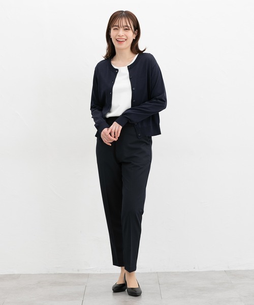 Honeys(ハニーズ)の「ノンステッチきれいめTシャツ(Tシャツ/カットソー・レディース・ブラック/ホワイト/ネイビー/ライトグレー・S/M/LL/L)」の5枚目の写真