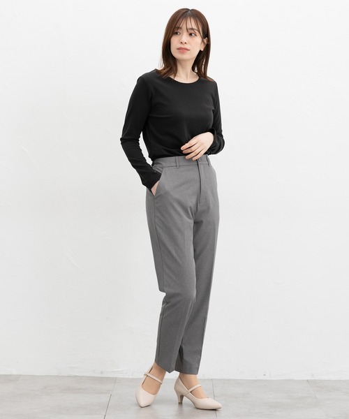 Honeys(ハニーズ)の「ノンステッチきれいめTシャツ(Tシャツ/カットソー・レディース・ブラック/ホワイト/ネイビー/ライトグレー・S/M/LL/L)」の7枚目の写真