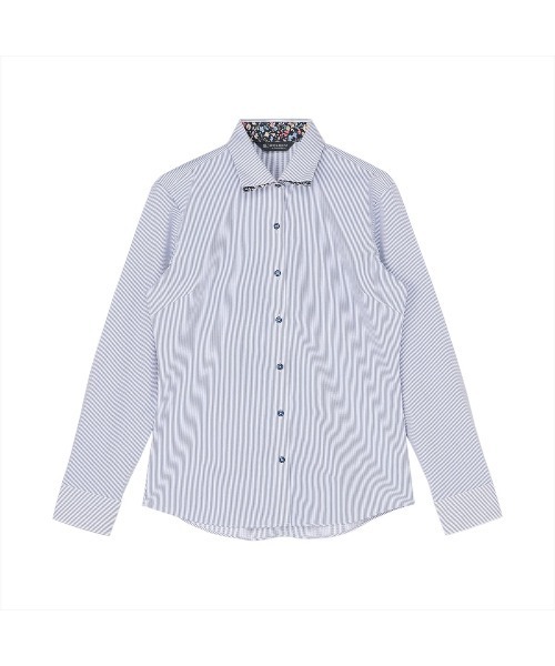 TOKYO SHIRTS(トウキョウシャツ)の「透け防止 形態安定ノーアイロン ワイド 長袖ビジネスワイシャツ(ビジネスシャツ・レディース・ブルー・L/XL/LL/S/M/XS)」の1枚目の写真