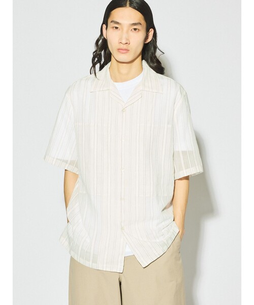 MIDIUMISOLID(ミディウミソリッド)の「MIDIUMISOLID Men’s シアーストライプシャツ(シャツ/ブラウス・メンズ・オフホワイト/ブルー系その他・48)」の6枚目の写真