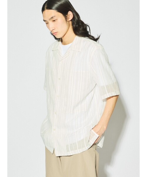 MIDIUMISOLID(ミディウミソリッド)の「MIDIUMISOLID Men’s シアーストライプシャツ(シャツ/ブラウス・メンズ・オフホワイト/ブルー系その他・48)」の7枚目の写真