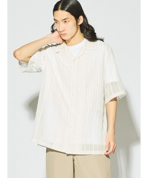 MIDIUMISOLID(ミディウミソリッド)の「MIDIUMISOLID Men’s シアーストライプシャツ(シャツ/ブラウス・メンズ・オフホワイト/ブルー系その他・48)」の8枚目の写真