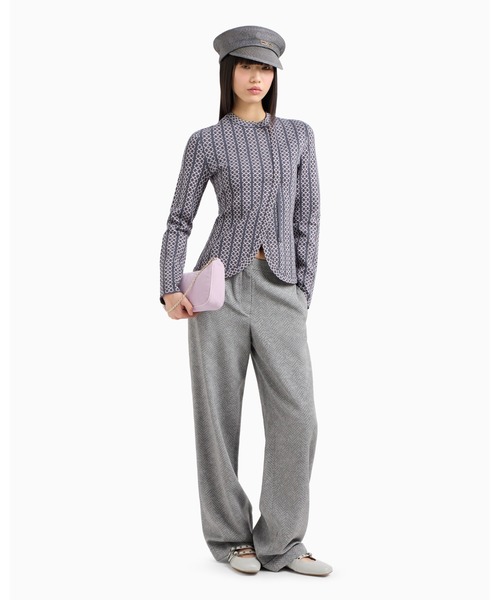 EMPORIO ARMANI(エンポリオアルマーニ)の「【エンポリオ アルマーニ】グルカラージャケット ツートンジャカード(テーラードジャケット・レディース・グレー系その他・38/40/42)」の4枚目の写真
