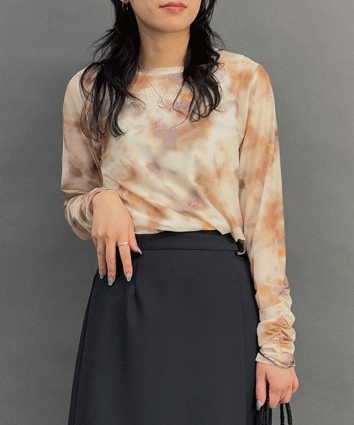 NICOLE white（ニコルホワイト）の「ぼかし柄シアーTEE（Tシャツ/カットソー・レディース・ミント/ラベンダー/オレンジ・FREE）」の3枚目の写真