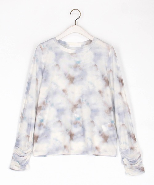 NICOLE white（ニコルホワイト）の「ぼかし柄シアーTEE（Tシャツ/カットソー・レディース・ミント/ラベンダー/オレンジ・FREE）」の4枚目の写真