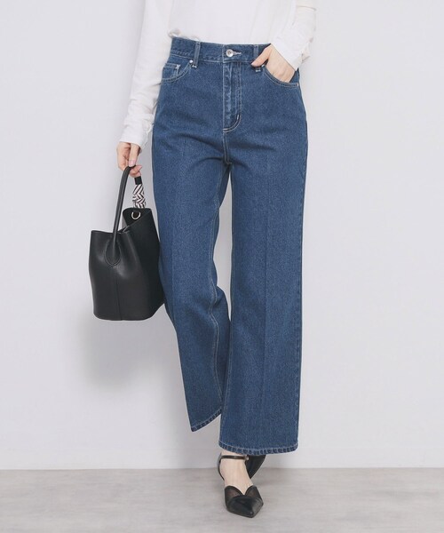 index（インデックス）の「《丈が選べる》ストレートデニムパンツ【洗濯機洗い可】（その他パンツ・レディース・ライトブルー/ネイビー/サックスブルー/スミクロ/ブルー系その他・02/03/36/40/38）」の5枚目の写真
