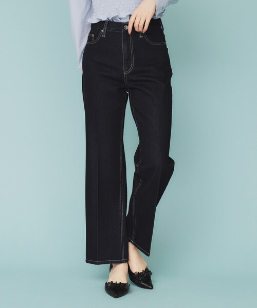 丈が選べる》ストレートデニムパンツ【洗濯機洗い可】（その他パンツ