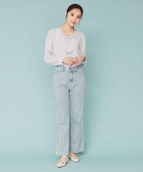 index(インデックス)の「《丈が選べる》ストレートデニムパンツ【洗濯機洗い可】(その他パンツ・レディース・サックスブルー/ライトブルー/ネイビー/スミクロ・02/03/36/38/40)」の10枚目の写真