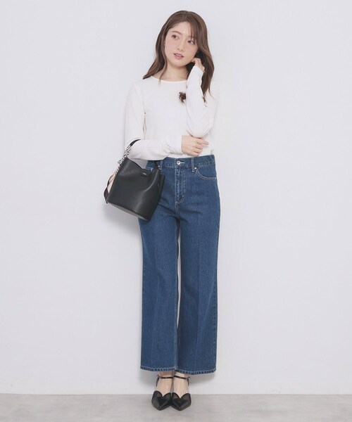 index(インデックス)の「《丈が選べる》ストレートデニムパンツ【洗濯機洗い可】(その他パンツ・レディース・サックスブルー/ライトブルー/ネイビー/スミクロ・02/03/36/38/40)」の9枚目の写真