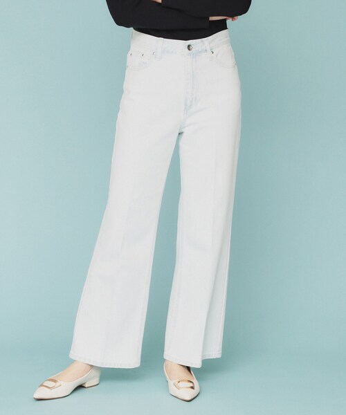 index(インデックス)の「《丈が選べる》ストレートデニムパンツ【洗濯機洗い可】(その他パンツ・レディース・サックスブルー/ライトブルー/ネイビー/スミクロ・02/03/36/38/40)」の5枚目の写真