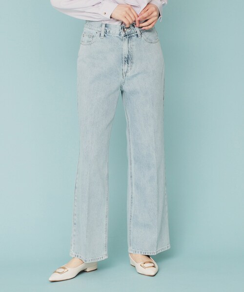 丈が選べる》ストレートデニムパンツ【洗濯機洗い可】（その他パンツ