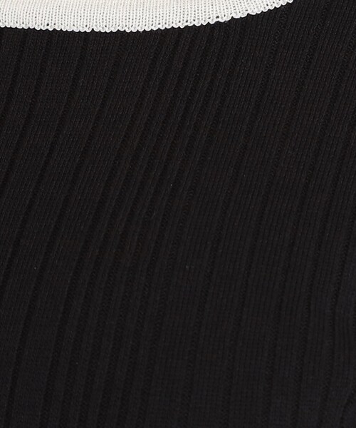 THE SHOP TK （ザ ショップ ティーケー ）の「ラインリブプルオーバー【洗濯機OK】（ニット/セーター・レディース・ブラック/アイボリー・12/13）」の6枚目の写真