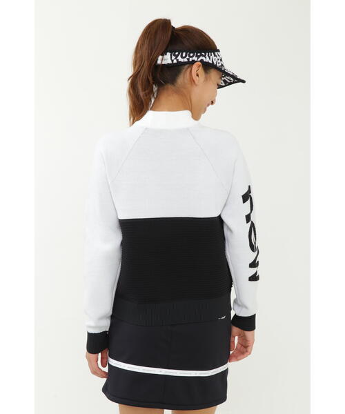 new balance golf】プレーン×タック×ロゴ モックネック ニット プル