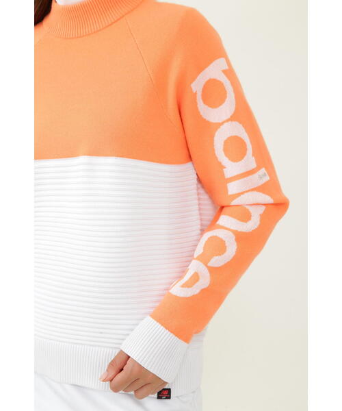 new balance golf】プレーン×タック×ロゴ モックネック ニット プル