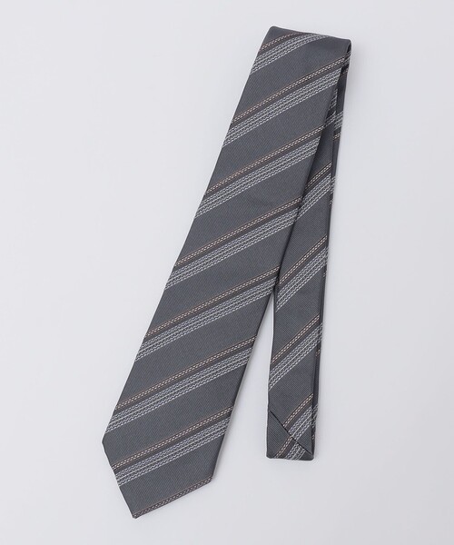 セール】Puccini: シルク ジャカード レップ ストライプ タイ