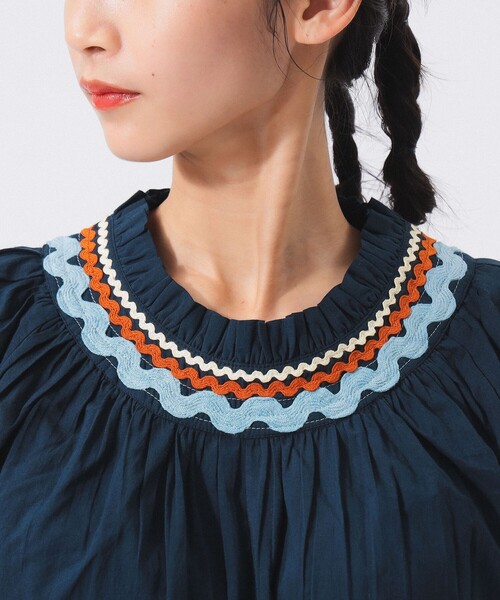 trepied（トレピエ）の「【別注】trepied / テープ ギャザー スモック（シャツ/ブラウス・レディース・ネイビー/アイボリー・ONE SIZE）」の14枚目の写真