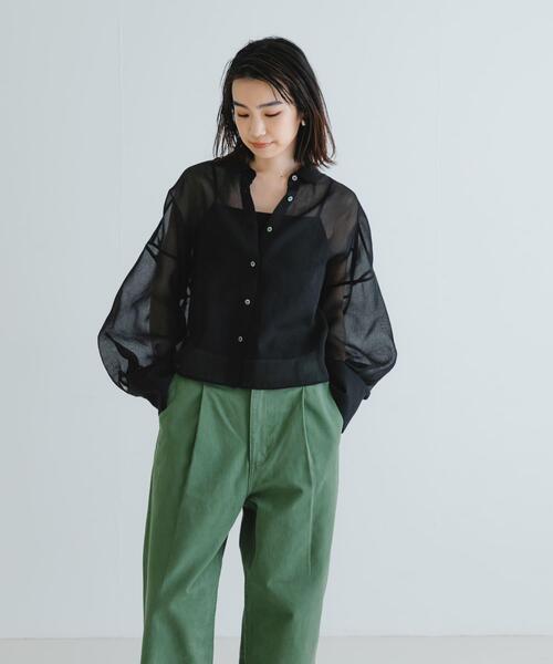 URBAN RESEARCH(アーバンリサーチ)の「シアーワイドスリーブシャツ(シャツ/ブラウス・レディース・カーキ/ベージュ系その他/ブラック・FREE)」の10枚目の写真