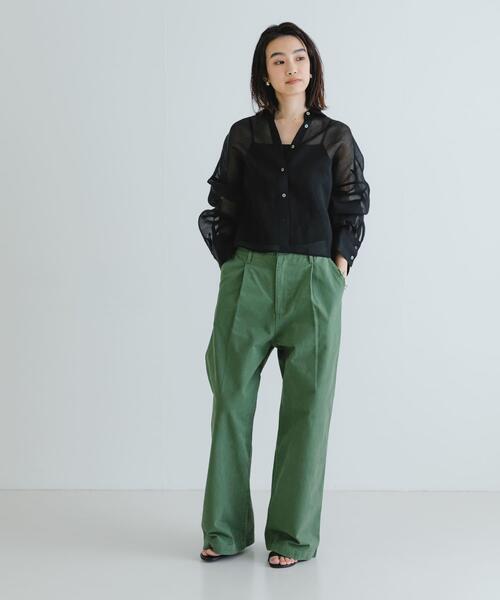 URBAN RESEARCH(アーバンリサーチ)の「シアーワイドスリーブシャツ(シャツ/ブラウス・レディース・カーキ/ベージュ系その他/ブラック・FREE)」の12枚目の写真