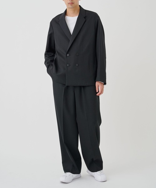 STUDIOUS（ステュディオス）の「NO SEASON WASHABLEWOOL SLACKS（スラックス・メンズ・ブラック/グレイッシュベージュ・1/2）」の3枚目の写真